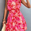 Pink Smocked Printed Single Shoulder Dress