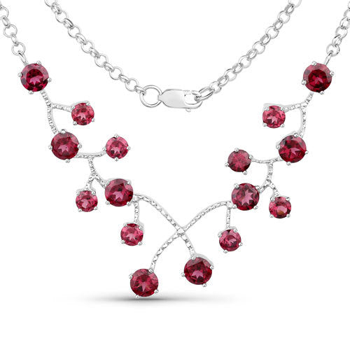 Collier en Rhodolite Garnet de 6,00 Carats en Argent Sterling