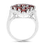 Anillo de Compromiso de Granate Genuino de 5.22 Quilates en Plata Esterlina .925