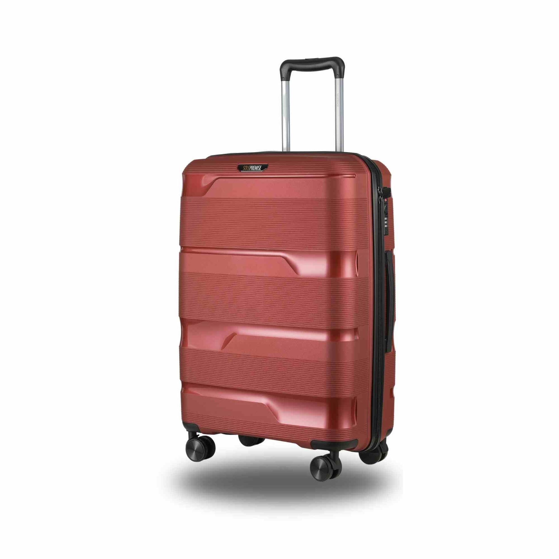 Stylish 24-Inch Red Hardcase Spinner Luggage with TSA Lock - Korvel