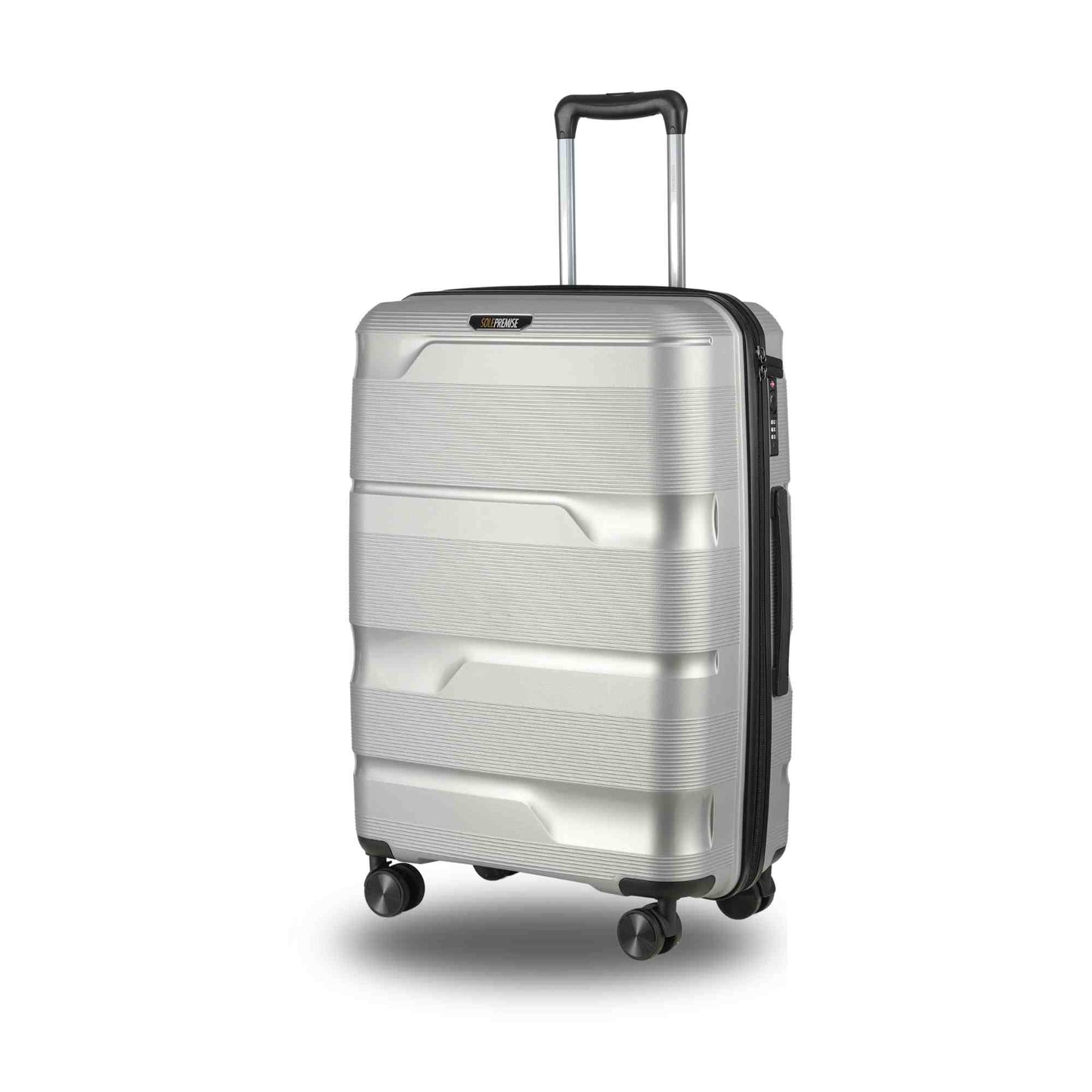 Stylish 24-Inch Silver Hardcase Spinner Luggage with TSA Lock - Korvel