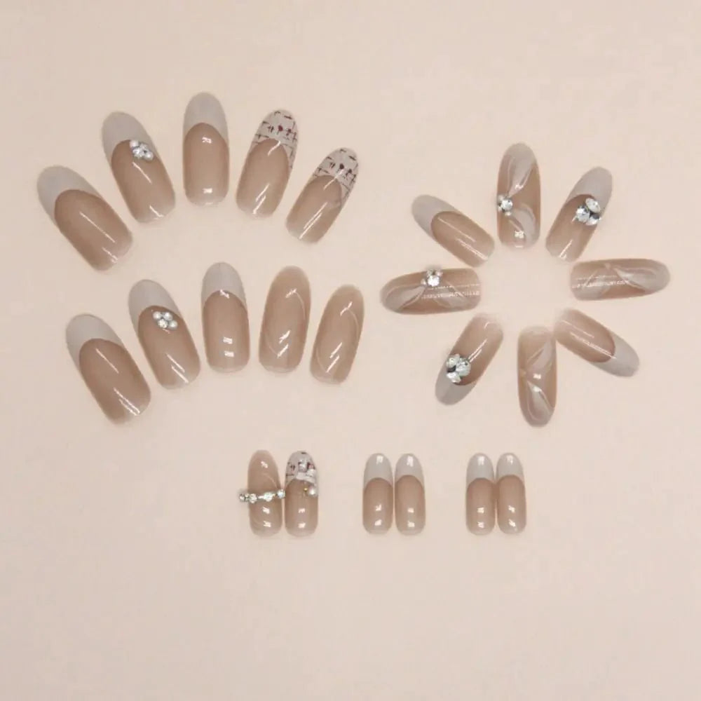 24-Piece Hot Girl Y2K Black Star Press On Nails Set