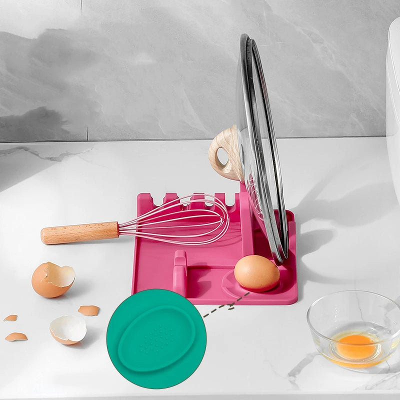 Silicone Pot Lid and Utensil Storage Rack
