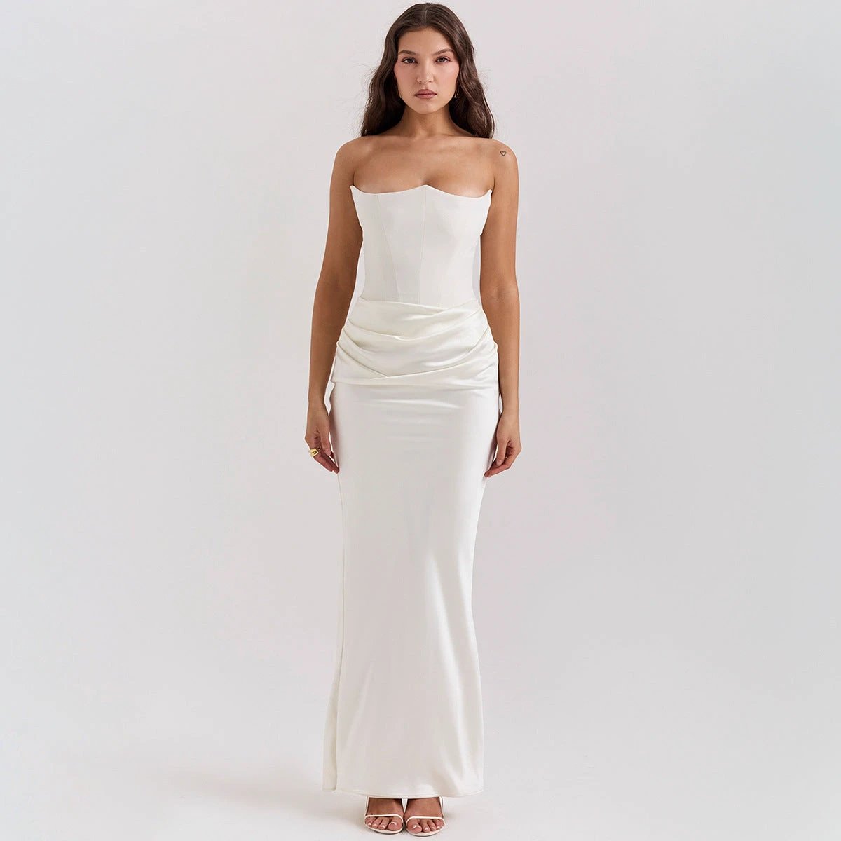 Elegant Slim Tube Top Long Dress for Special Occasions