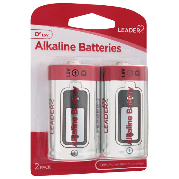 Baterías Alcalinas D Leader, Energía Duradera (2 Unidades)