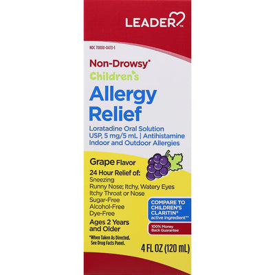 Leader Allergy Relief Grape Flavor for Children, 4oz