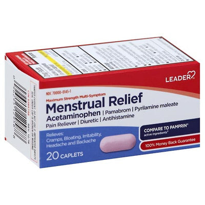 Leader™ Menstrual Relief – Maximum Strength Multi-Symptom Caplets
