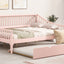 Full Size Pink Daybed with Trundle and Support Legs