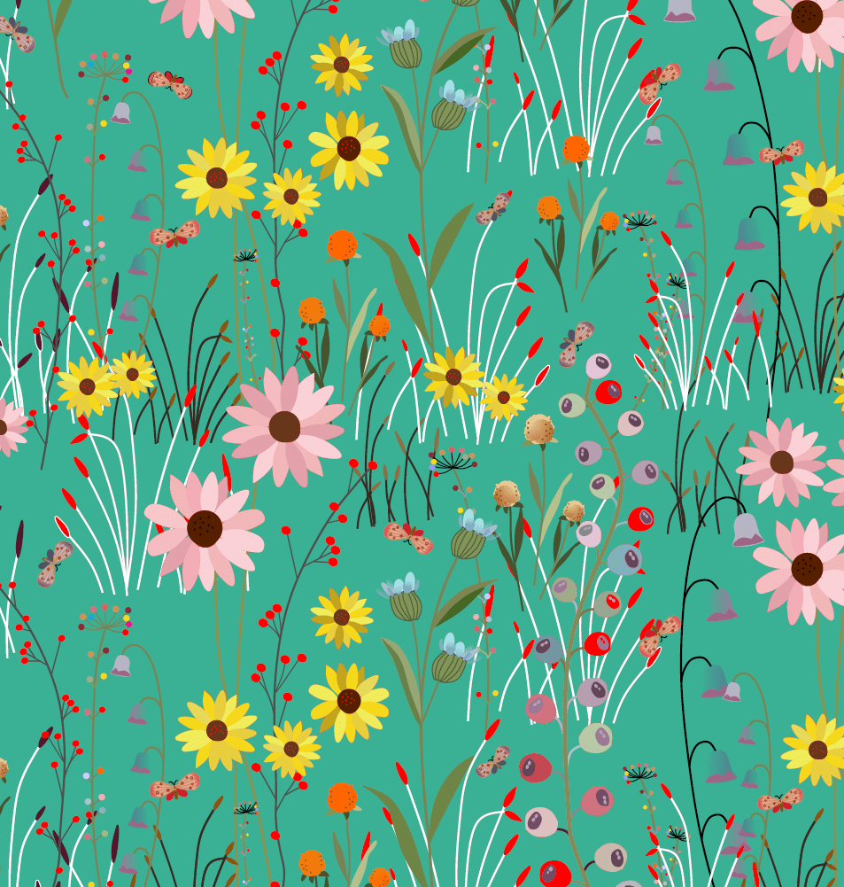 Tela de algodón verde menta Over The Hill View - 43"/44" por yarda
