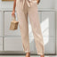 Pantalones de Cintura Alta con Cinta