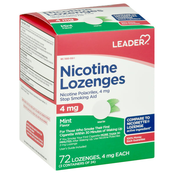 Leader Mint Flavor Stop Smoking Lozenges, 4 Mg