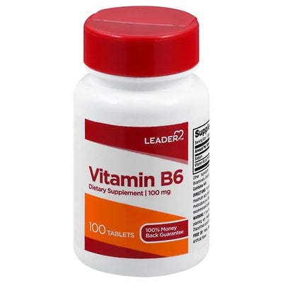 Leader Vitamin B6 100 Mg Tablets - 100 Count