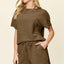 Double Take Full Size Texture T-Shirt and Shorts Set