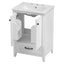 24" Bathroom Vanity with Sink, Bathroom Vanity Cabinet with One Drawer and Doors, Solid Wood and MDF, White - Korvel