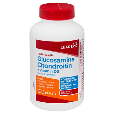 Leader™ Triple Force Glucosamine Chondroïtine + Vitamine D3 – Comprimés