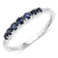 Bague en Or Blanc 14K avec Saphir Bleu de 0,45 Carat et Diamants Blancs