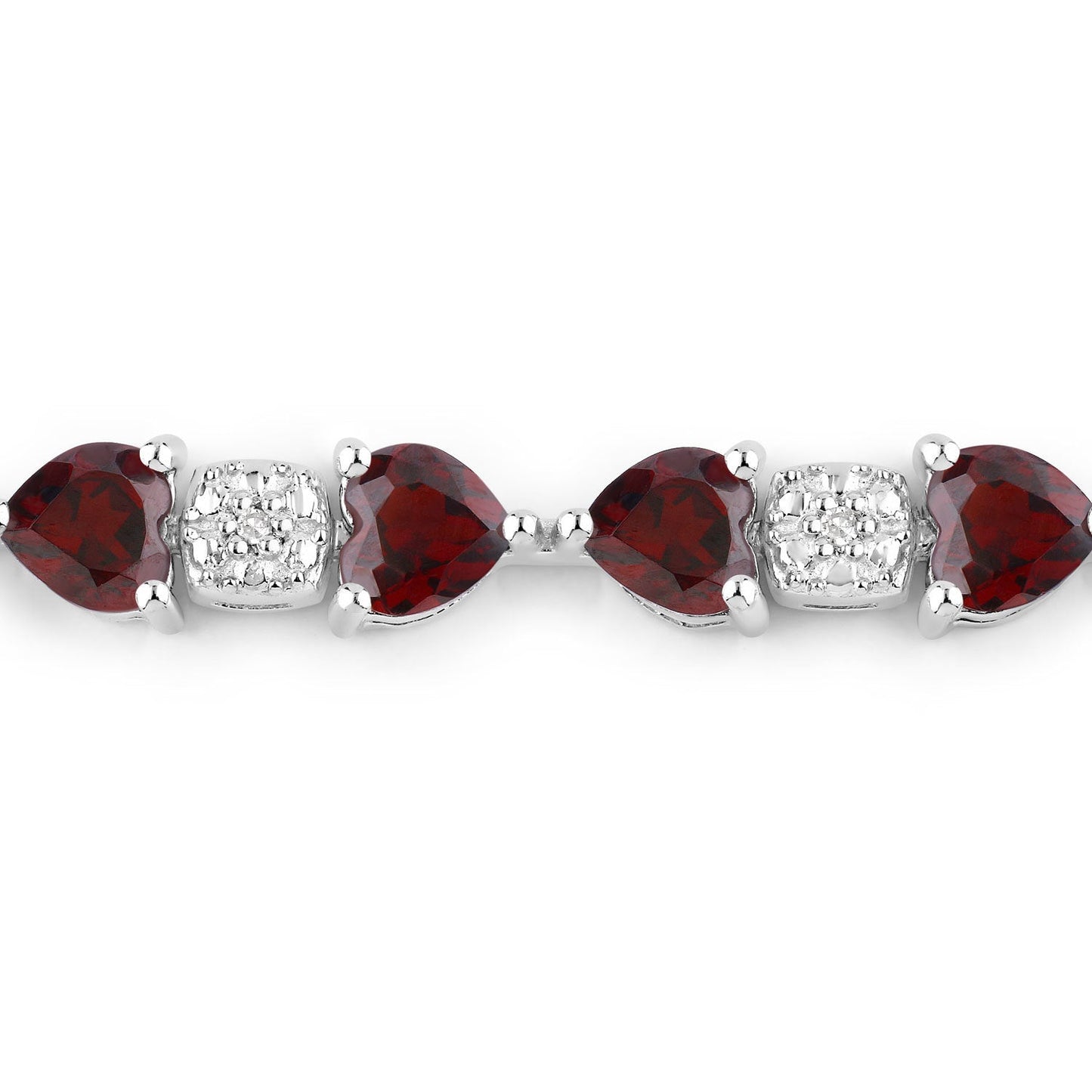 Bracelet en grenat véritable et diamants blancs de 11,10 carats