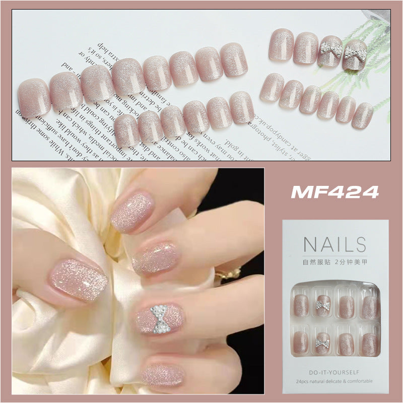 Wearing Short Cat Eye Spar Heavy Industry Butterfly Manicure Piece Removable Fake Nail Finished Product - Korvel