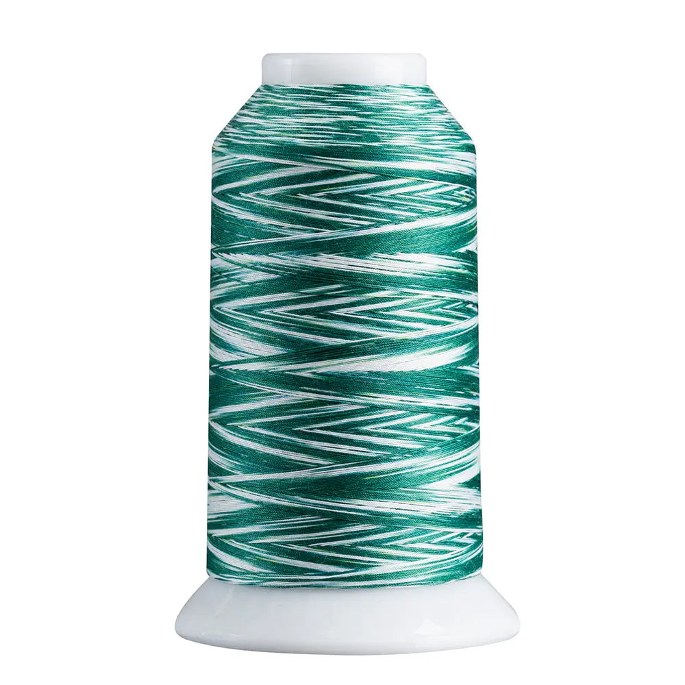Fil en polyester variegé supérieur 825 vert/blanc