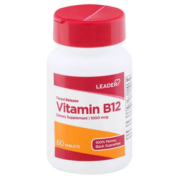 Leader Vitamin B-12 1000mcg Extended Release Tablets - 60 Count