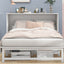 Queen Size Murphy Bed with Built-In Charging Station and a Shelf  White - Korvel