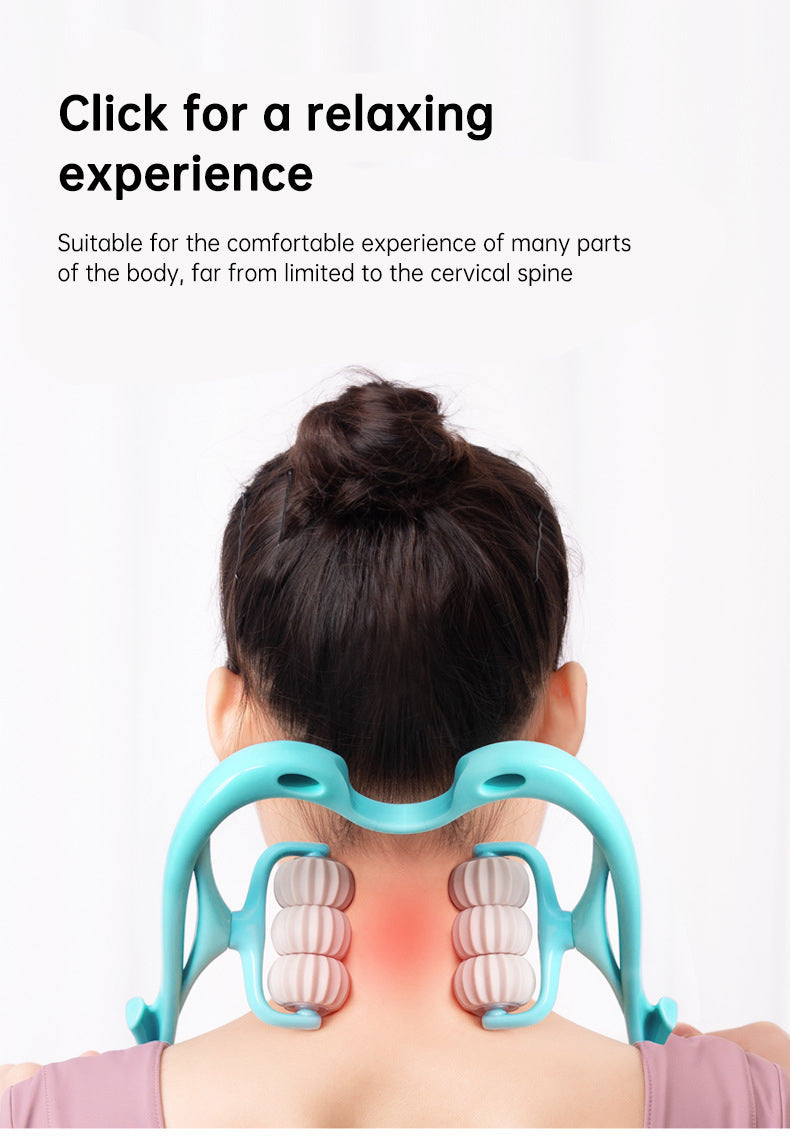 Plastic Pressure Point Therapy Neck Massageador Massagem Relieve Hand Roller Neck Massager for Neck Shoulder Trigger Point - Korvel