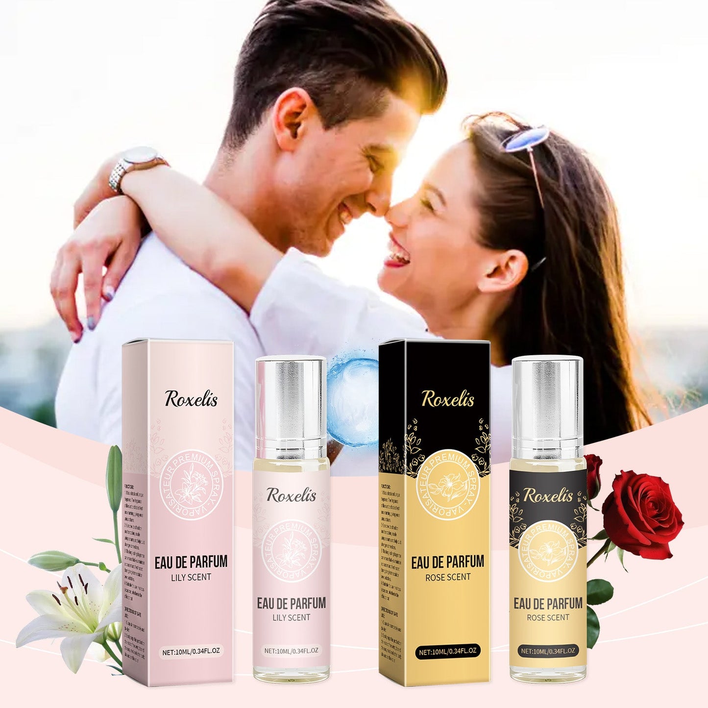 Parfum roulant portable avec essence florale