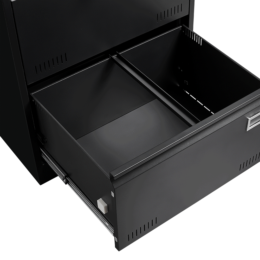 Filing Cabinet Lateral File Cabinet 3 Drawer Blcak Locking Metal File Cabinets Three Drawer - Korvel