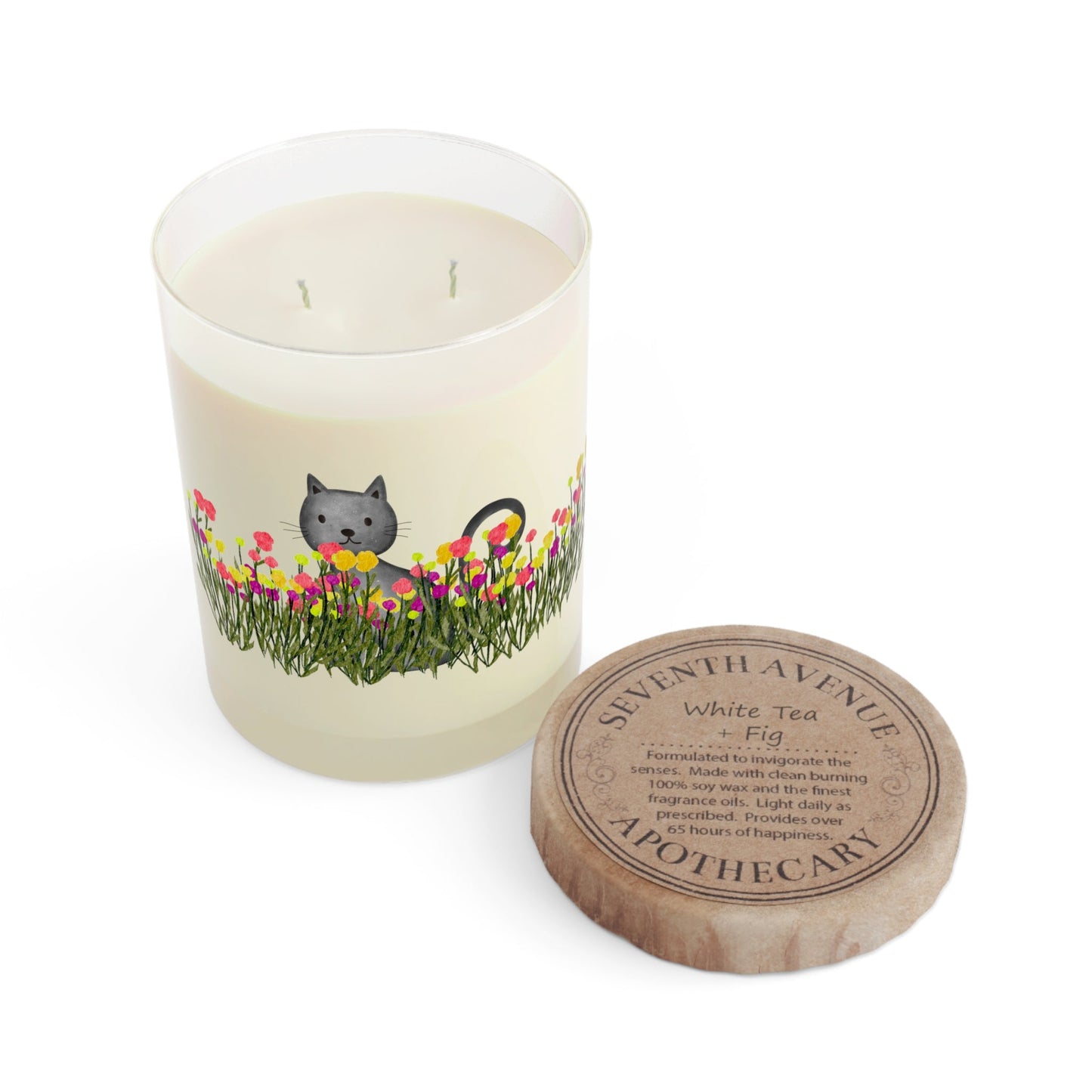 Vela Aromática Gato en las Flores Silvestres