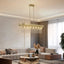 Modern Champagne Gold Kitchen Island Light - Oval Crystal ceiling chandelier - Korvel