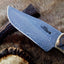Premium Custom Damascus Hunting Knife | Full Tang Steel with Elegant Sheep Horn Handle | 9.5 Inches | Includes Leather Sheath | KBS Knives - Korvel