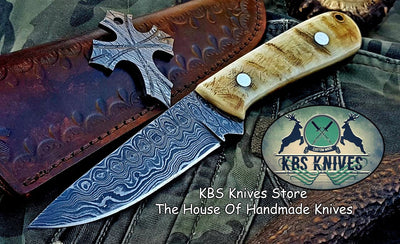 Artisan Crafted Damascus Steel Hunting and Skinning Knife - Korvel
