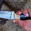 Exquisite Damascus Double Edge Knife with Buffalo Horn Handle - Korvel