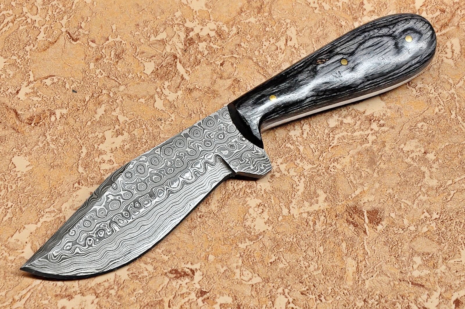 Premium Handcrafted Damascus Rain Drop Skinning Knife - Korvel