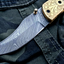Exquisite Handmade Damascus Steel Folding Knife for Collectors - Korvel