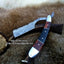 Exquisite Antique Shaving Razor with Damascus Steel Blade and Luxurious Handle - Includes Elegant Leather Case - Korvel