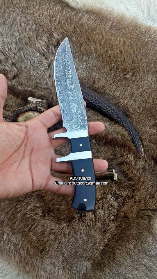 Premium Stealth Hunter Custom Damascus Fixed-Blade Knife - 10" Hunting Essential - Korvel