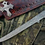KBS Knives Store Artisan Damascus Steel Fillet Knife with Bone & Steel Handle and Leather Sheath - Korvel
