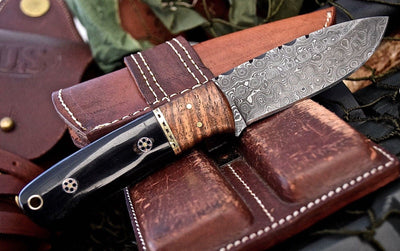 Handcrafted Damascus Steel Skinning Knife - Precision & Elegance - Korvel