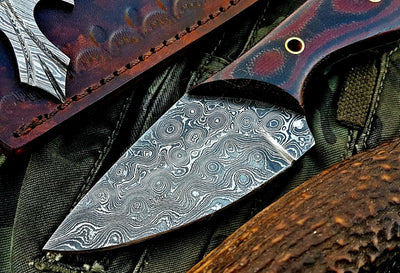 Premium Custom Damascus Steel Hunting and Skinning Knife - Korvel