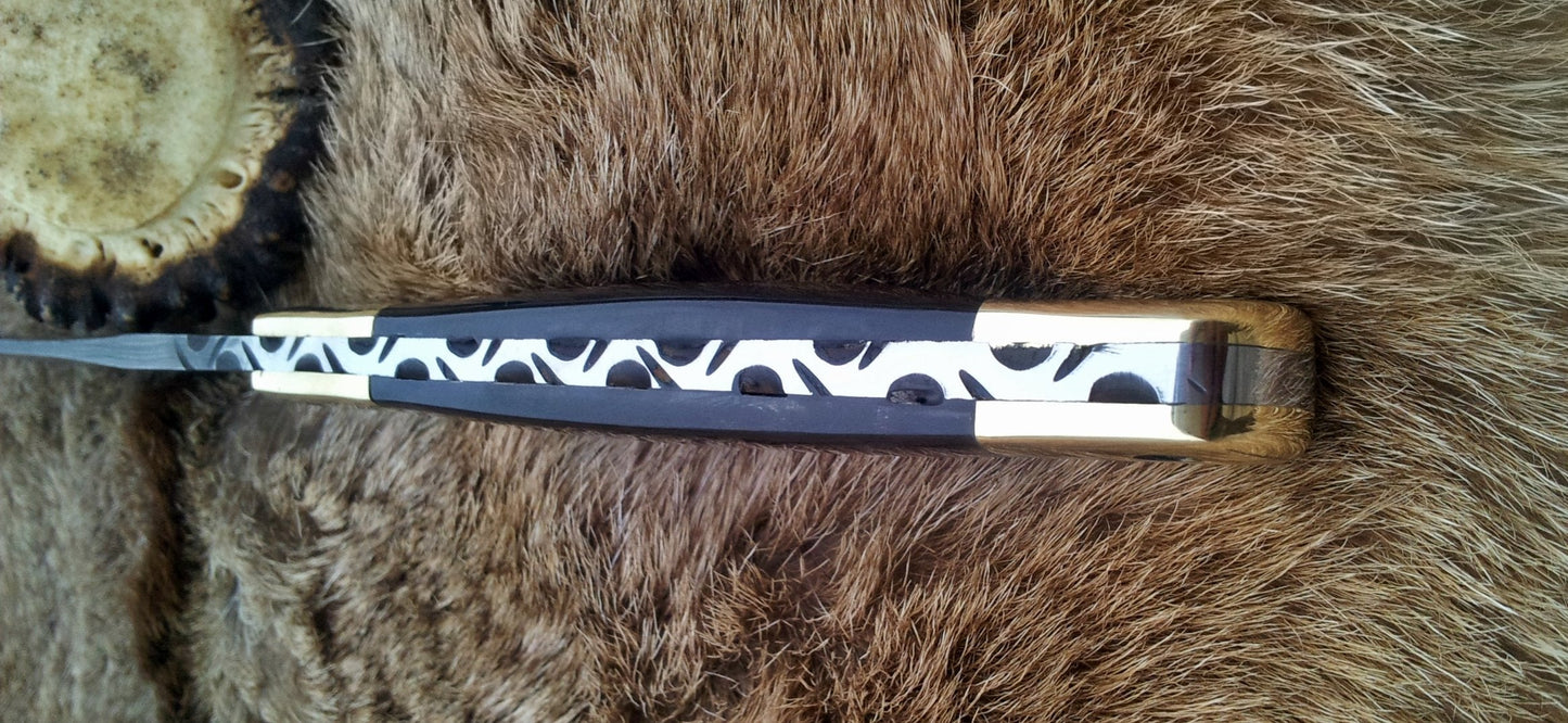 KBS Knives: Premium Handmade Fixed-Blade Hunting Knife | Unique Raindrops Damascus Steel | 10-Inch - Korvel