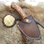 Premium Damascus Steel Guthook Knife with Elegant Rosewood Handle - Korvel
