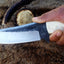 Premium Custom 1095 Hunting Knife | Elegant Camel Bone Handle & Brass Lanyard | 10.5" | Includes Leather Sheath | KBS Knives - Korvel