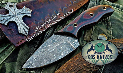 Premium Custom Damascus Steel Hunting and Skinning Knife - Korvel