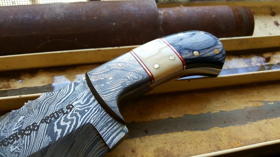 Personalized Full Tang Damascus Steel Skinner Knife - Korvel