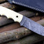 Premium Custom Damascus Steel Hunting Knife with Leather Sheath - Korvel