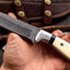 Exceptional Damascus Steel Hunting Skinner Knife - Korvel