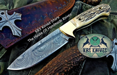 Premium Custom Damascus Steel Hunting and Skinning Knife - Korvel