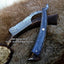 Exquisite Antique Shaving Razor with Damascus Steel Blade & Luxurious Pakka Wood Handle - Includes Elegant Leather Case - Korvel