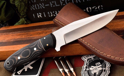 Premium Custom D2 Tool Steel Bushcraft Skinning Knife - Korvel